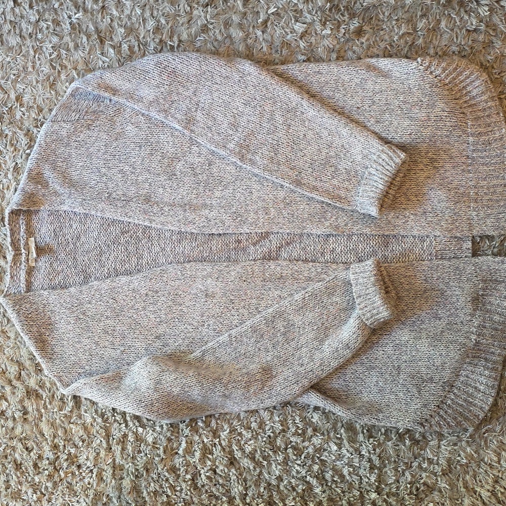 Cozy Cream Open-Front Sweater. Pink Crram And Grey. Super Soft